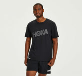 Black / Castlerock Men's Brand Tee | HOKA