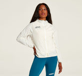 White Women's Full-Zip Wind Jacket | HOKA