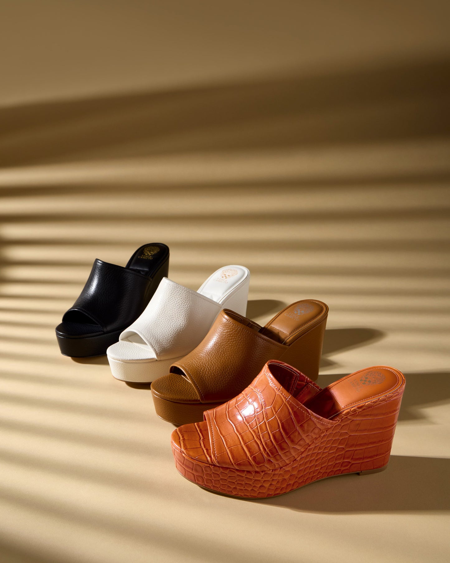 Vince Camuto Etta Wedge Sandal Golden Walnut Leather