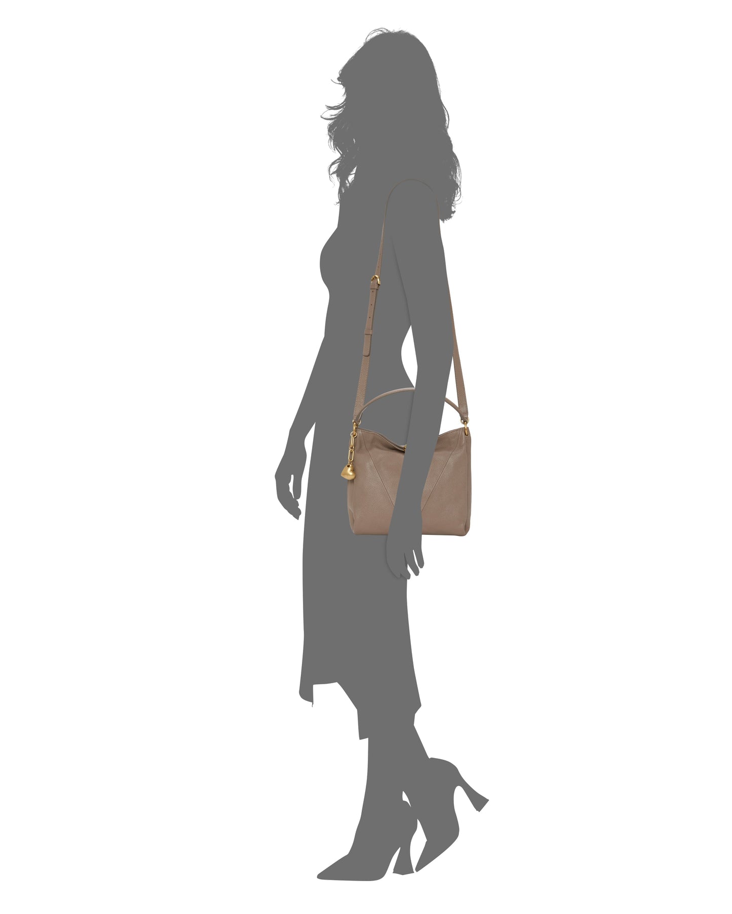 Vince Camuto Medna Shoulder Bag Dark Taupe