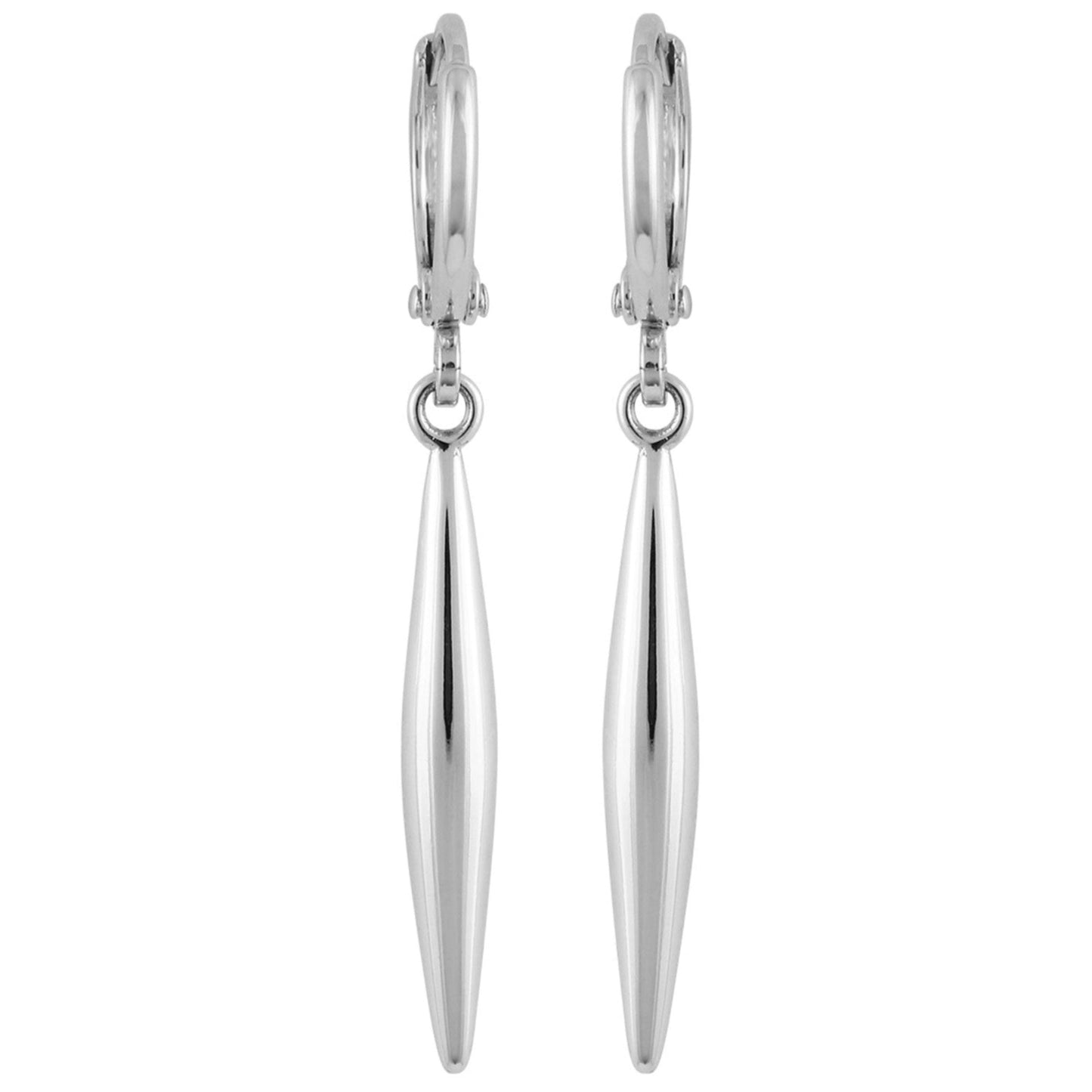 Vince Camuto Silvertone Spear Dangle Huggie Hoop Drop Earrings Silver Tone