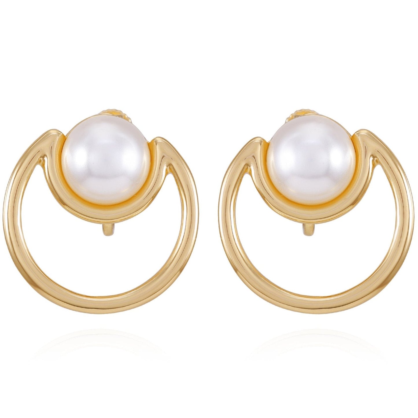 Vince Camuto Goldtone Pearl Clip On Earrings Gold Tone