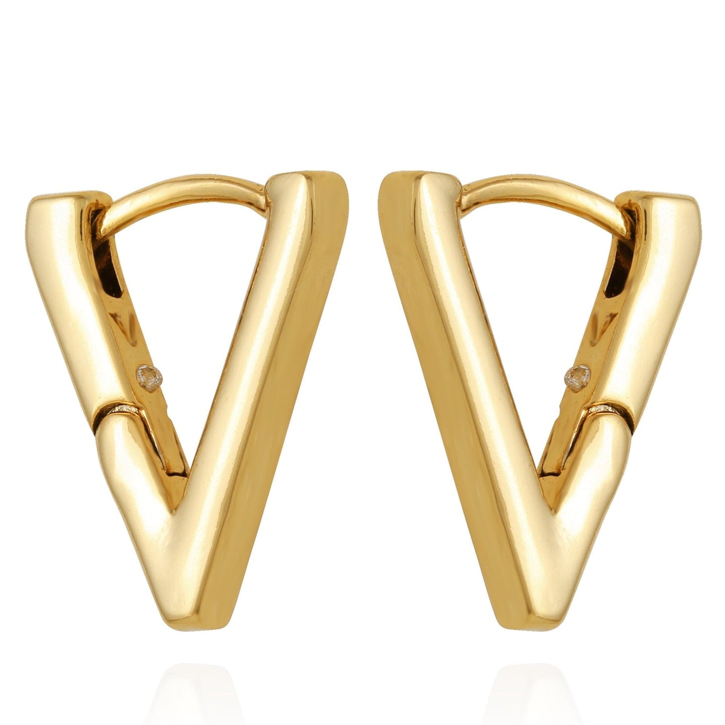 Vince Camuto V-Hinge Huggie Earrings Gold Tone