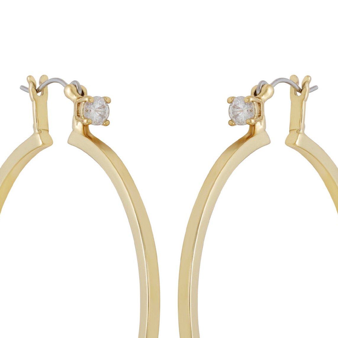Vince Camuto Goldtone Cubic Zirconia Large Hoops Earrings Gold Tone