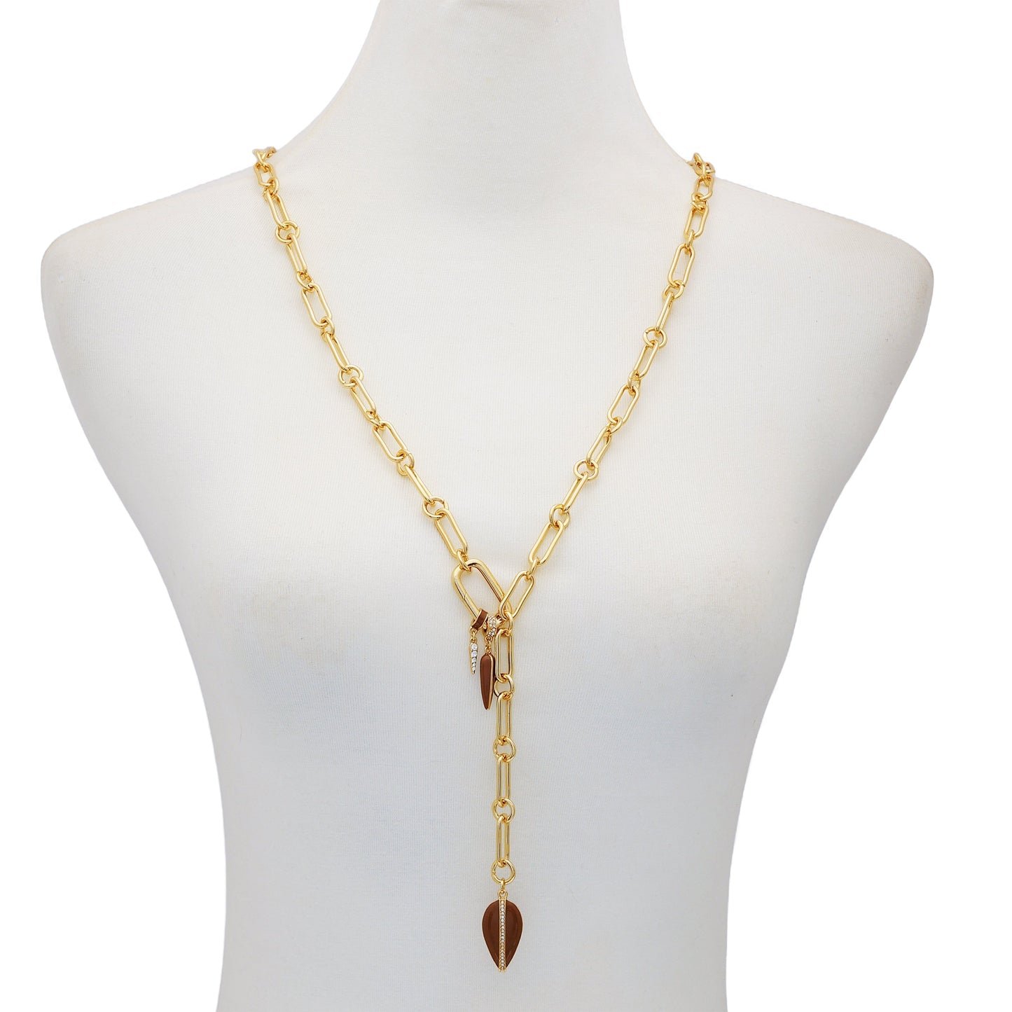 Vince Camuto Goldtone Link Lariat Necklace Gold Tone
