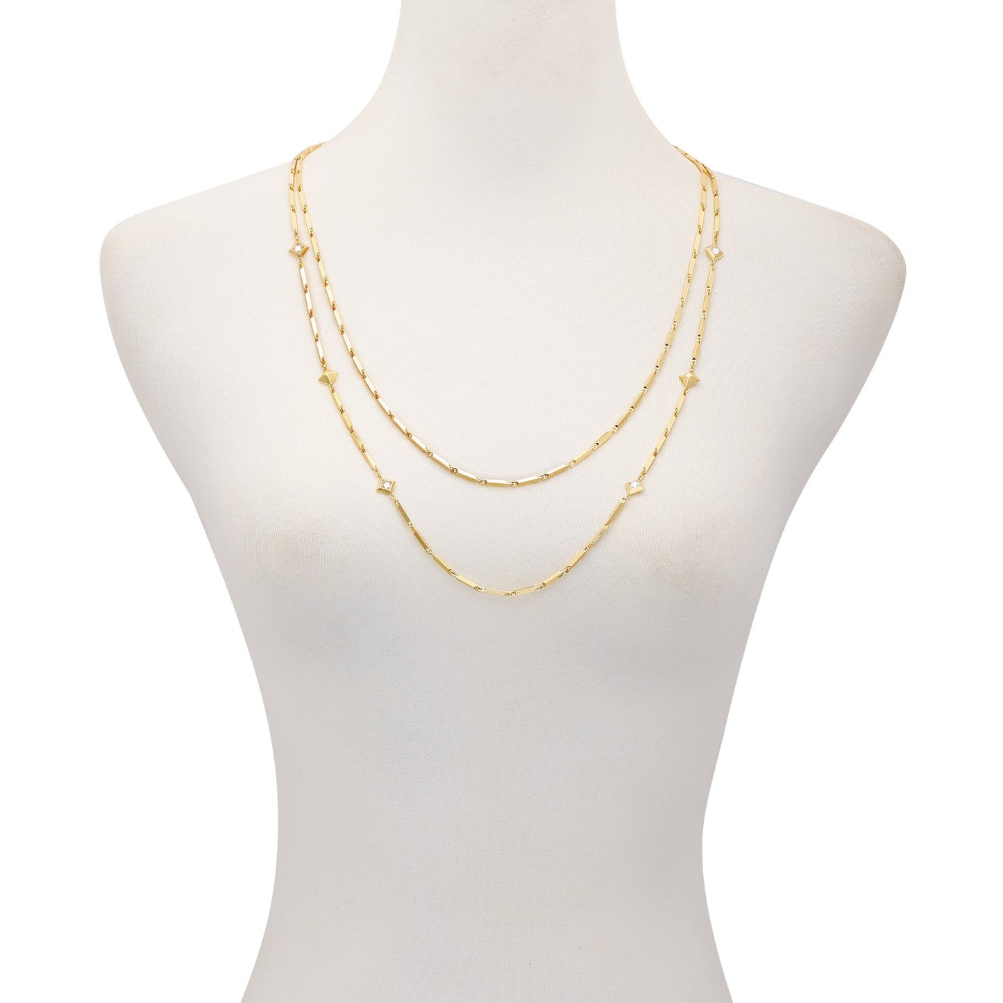Vince Camuto Goldtone Long Layered Necklace Gold Tone