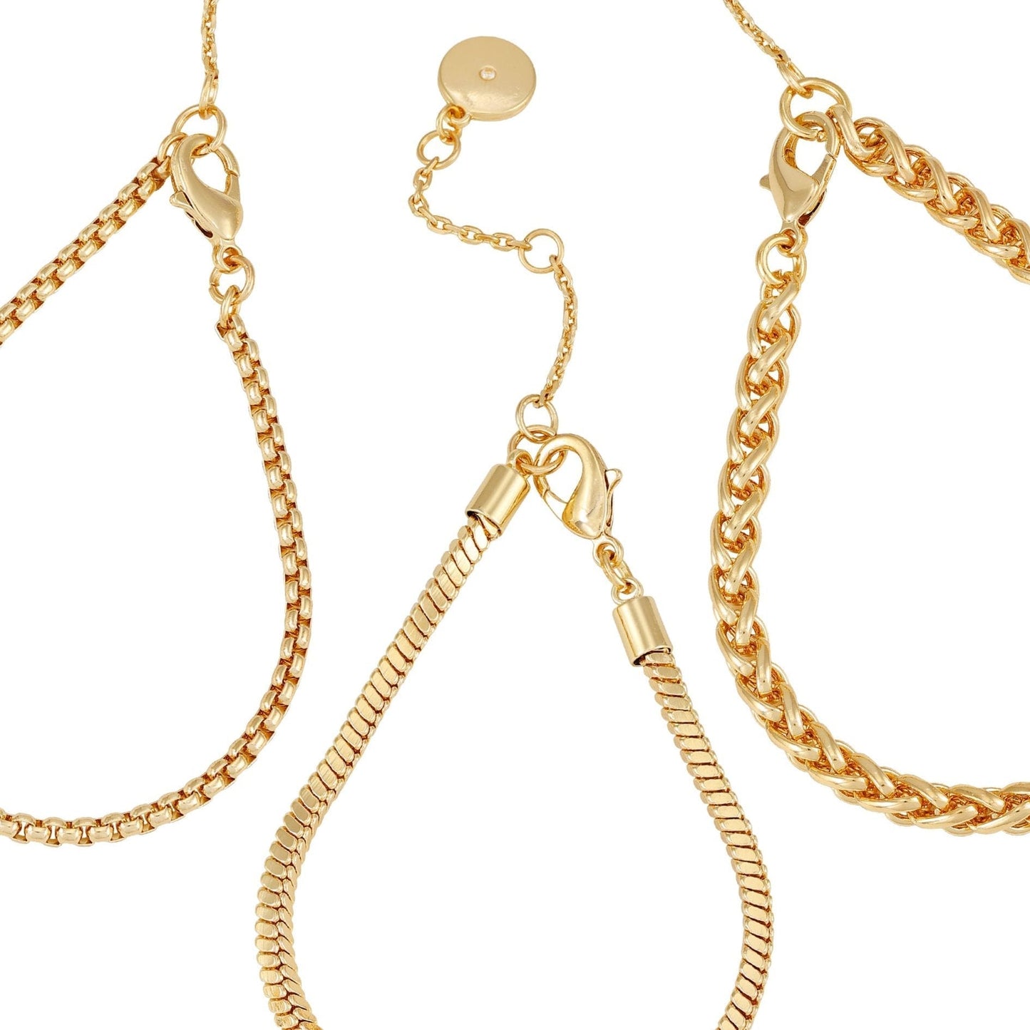 Vince Camuto Goldtone 3 Piece Mixed Chain Bracelet Set Gold Tone