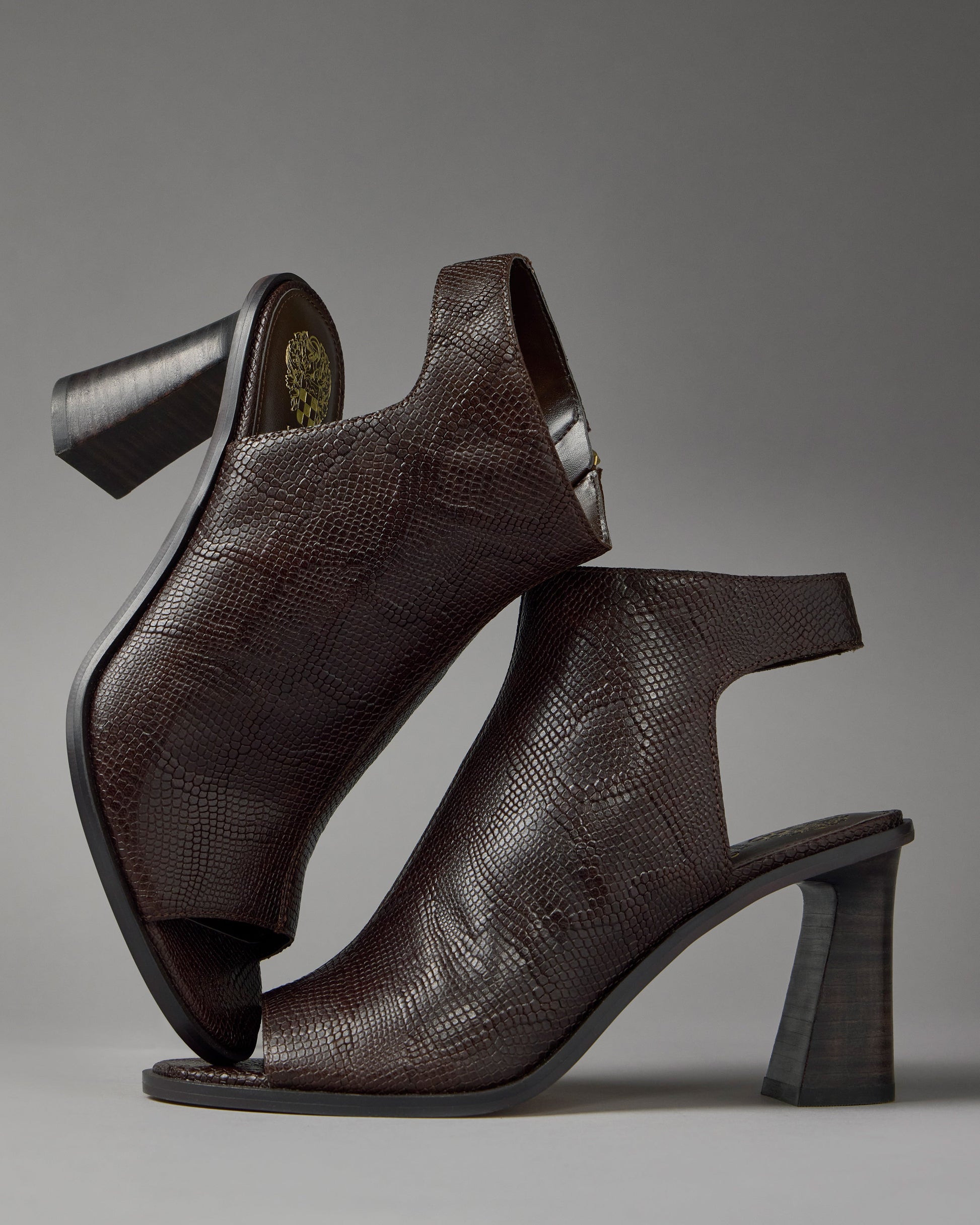 Vince Camuto Rimdia Sandal Brown Snake Print Leather