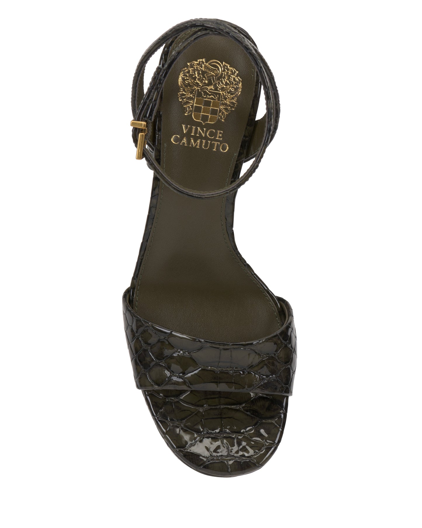 Vince Camuto Pendry Platform Sandal Deep Forest Snake Print Leather