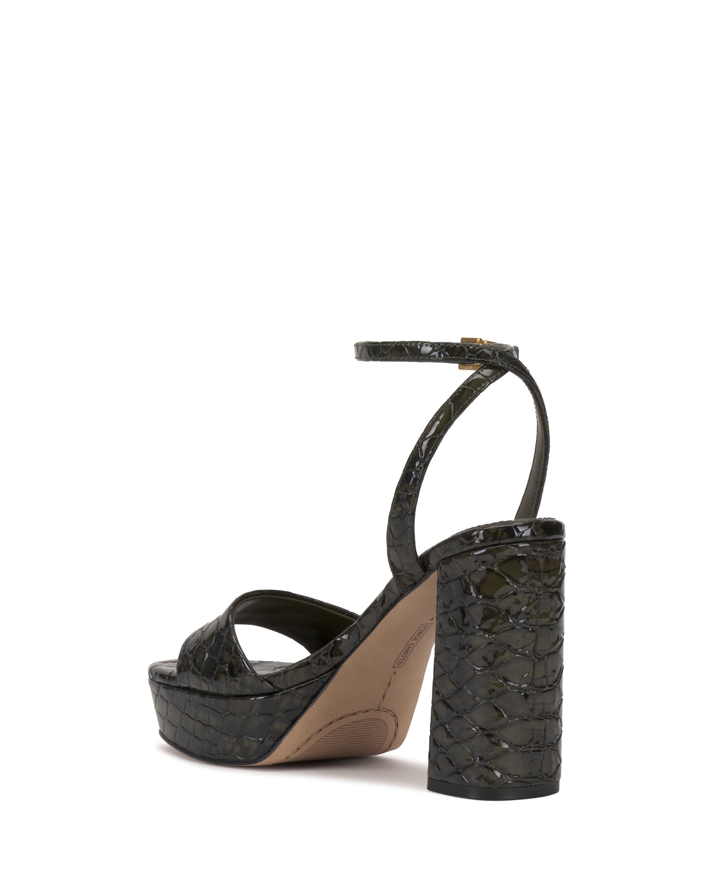 Vince Camuto Pendry Platform Sandal Deep Forest Snake Print Leather