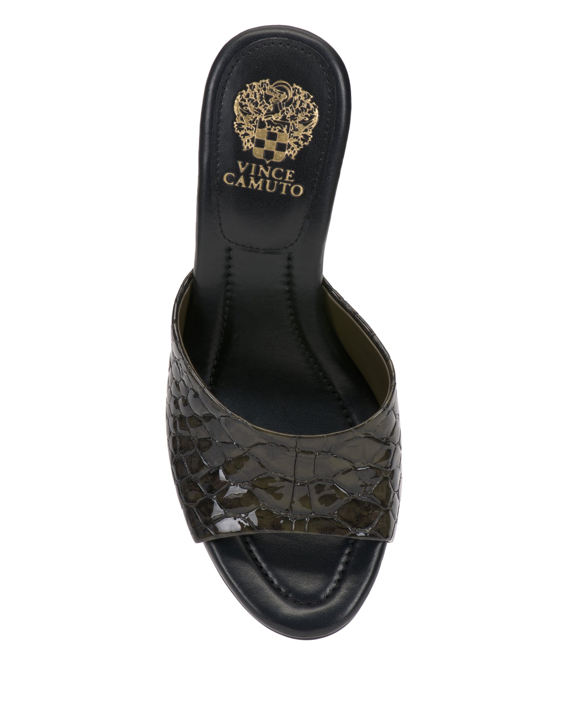 Vince Camuto Paigely Mule Deep Forest Snake Print Leather
