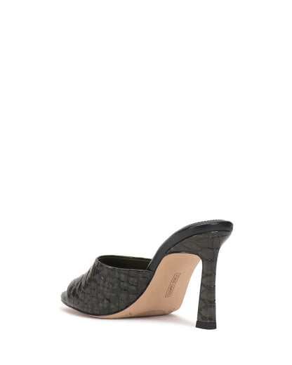 Vince Camuto Paigely Mule Deep Forest Snake Print Leather