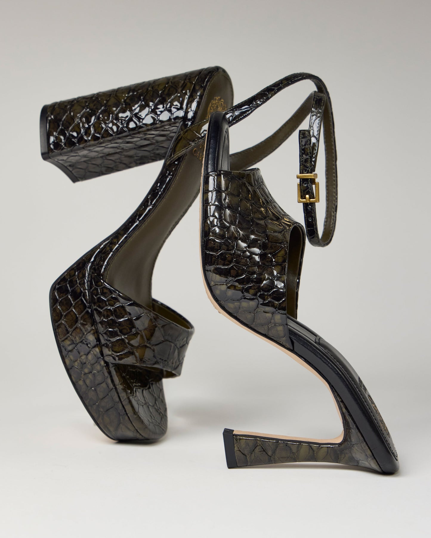 Vince Camuto Paigely Mule Deep Forest Snake Print Leather