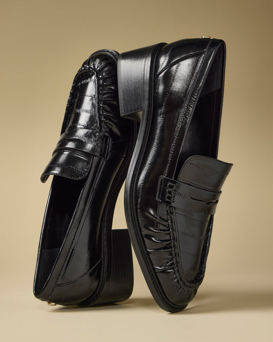 Vince Camuto Eshnie Block Heel Loafer Black