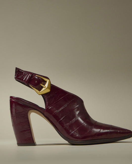 Vince Camuto Baylez Buckled Mule Pomegranate Red
