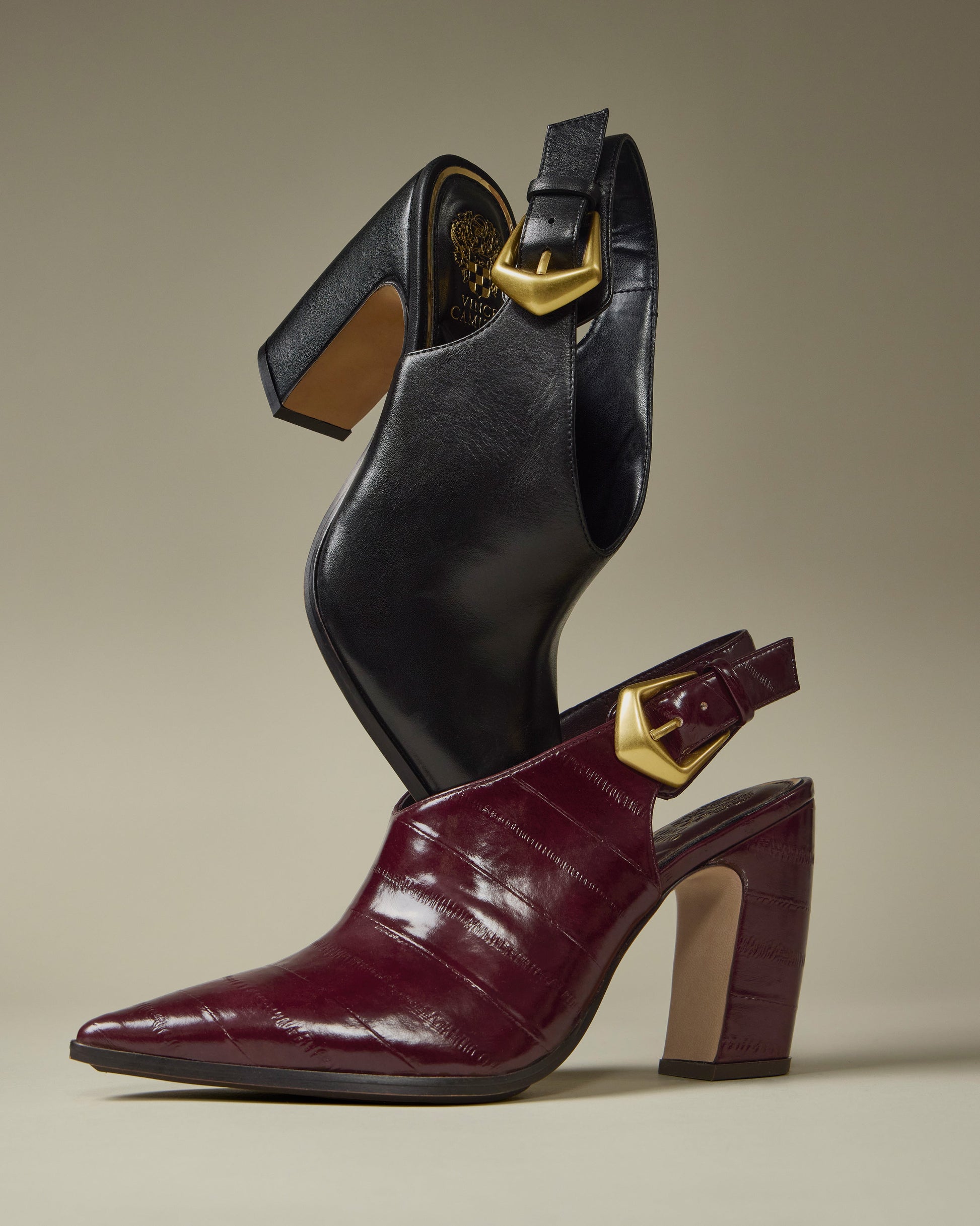 Vince Camuto Baylez Buckled Mule Pomegranate Red
