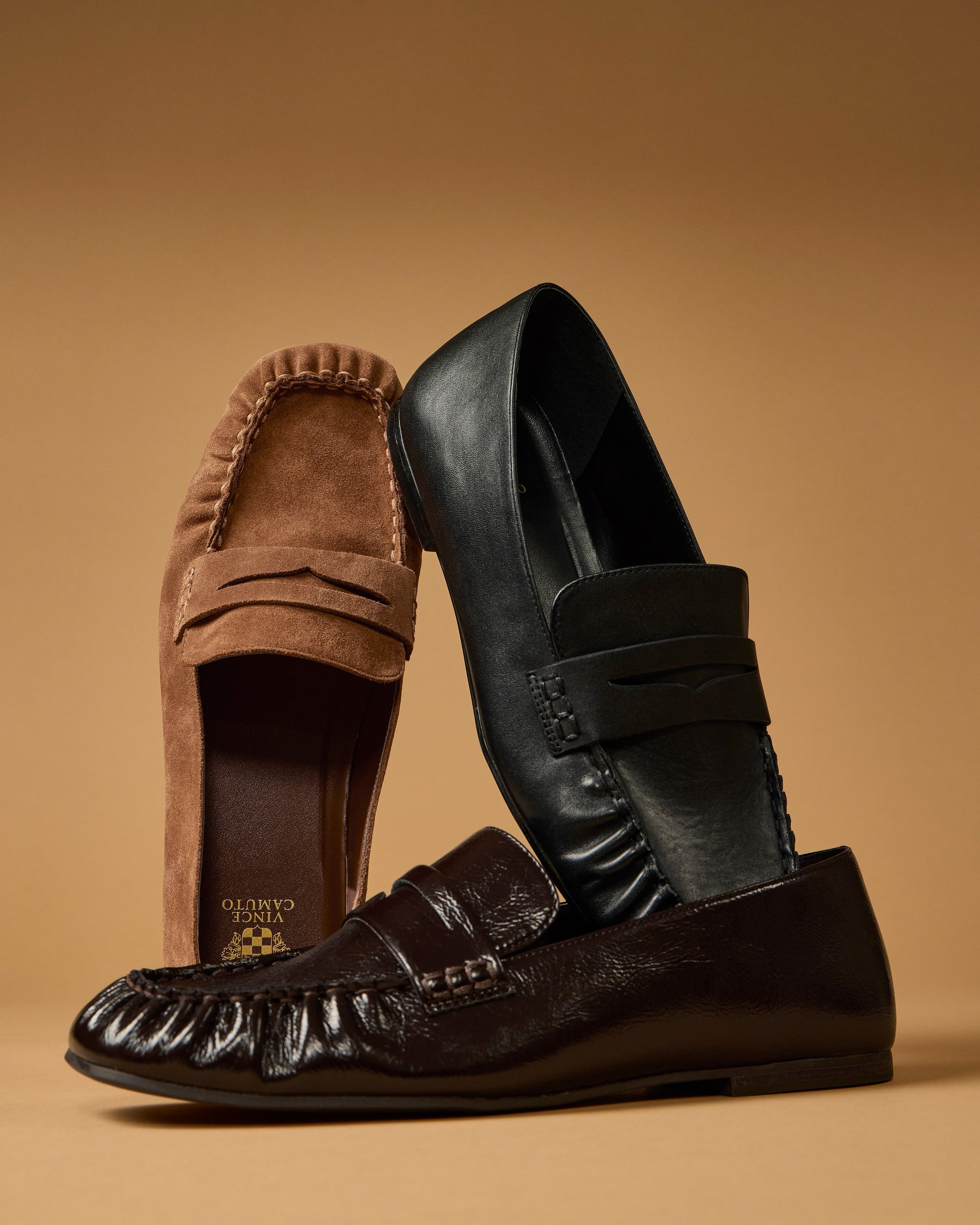 Vince Camuto Paelyn Penny Loafer Burnt Sugar Suede