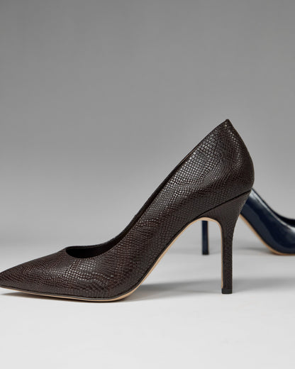 Vince Camuto Maisha Pump Brown Snake Print Leather