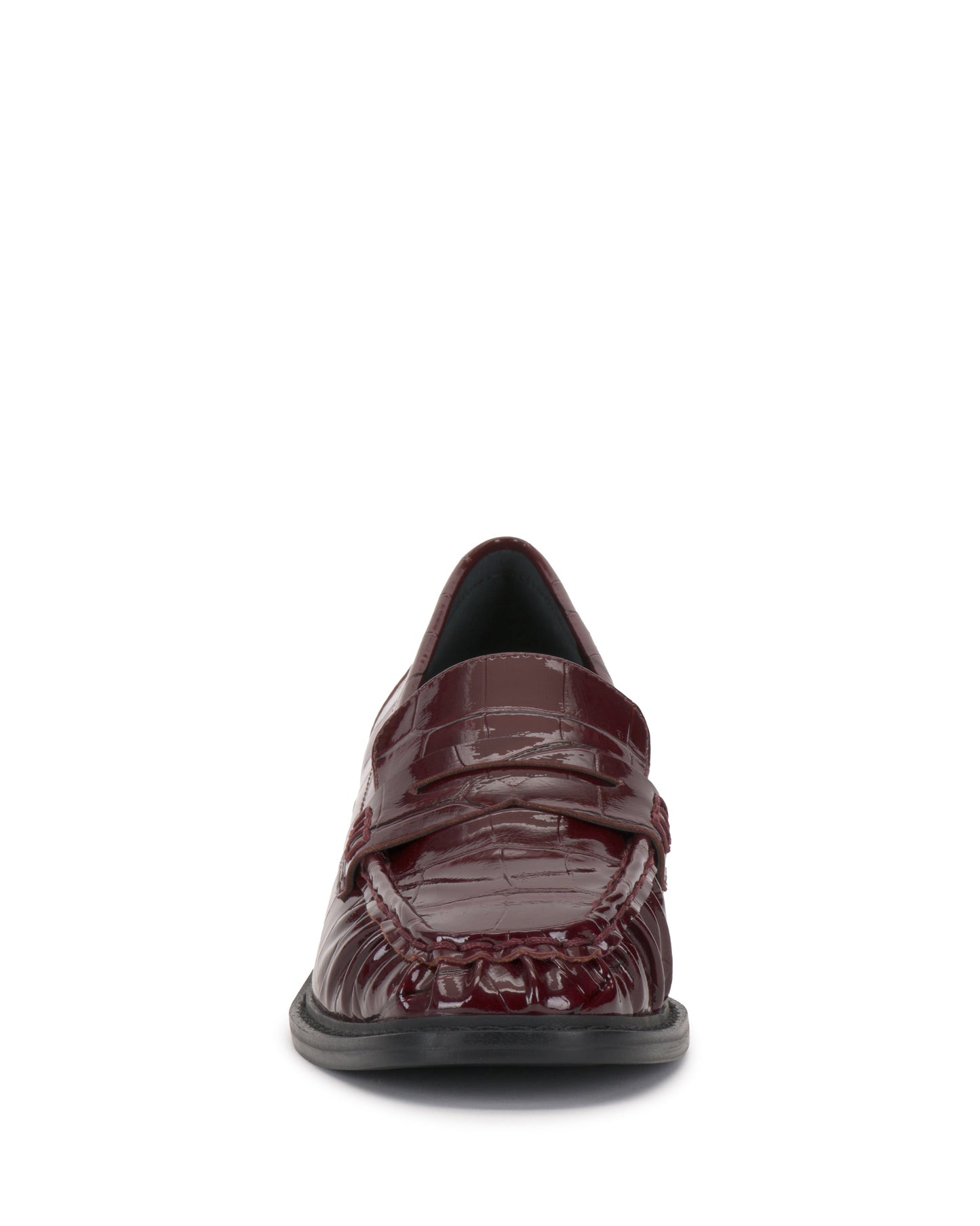 Vince Camuto Eshnie Block Heel Loafer Red Patent Croco