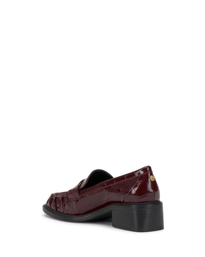 Vince Camuto Eshnie Block Heel Loafer Red Patent Croco