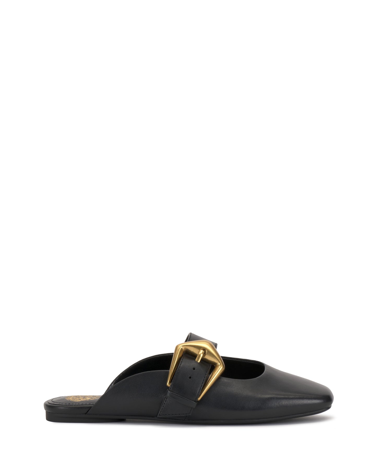 Vince Camuto Vellma Buckle Mule Black Leather