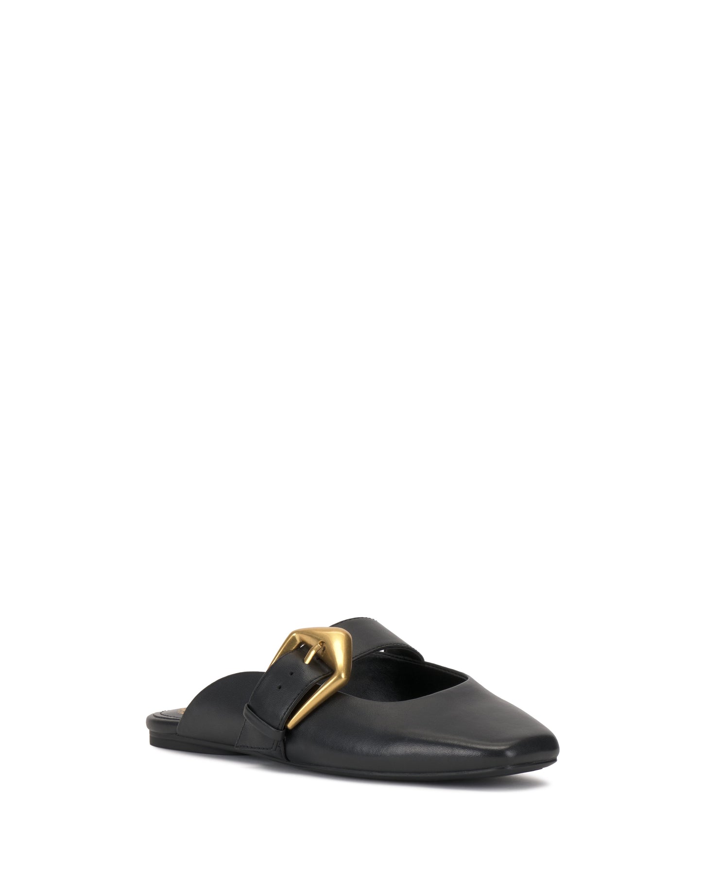 Vince Camuto Vellma Buckle Mule Black Leather
