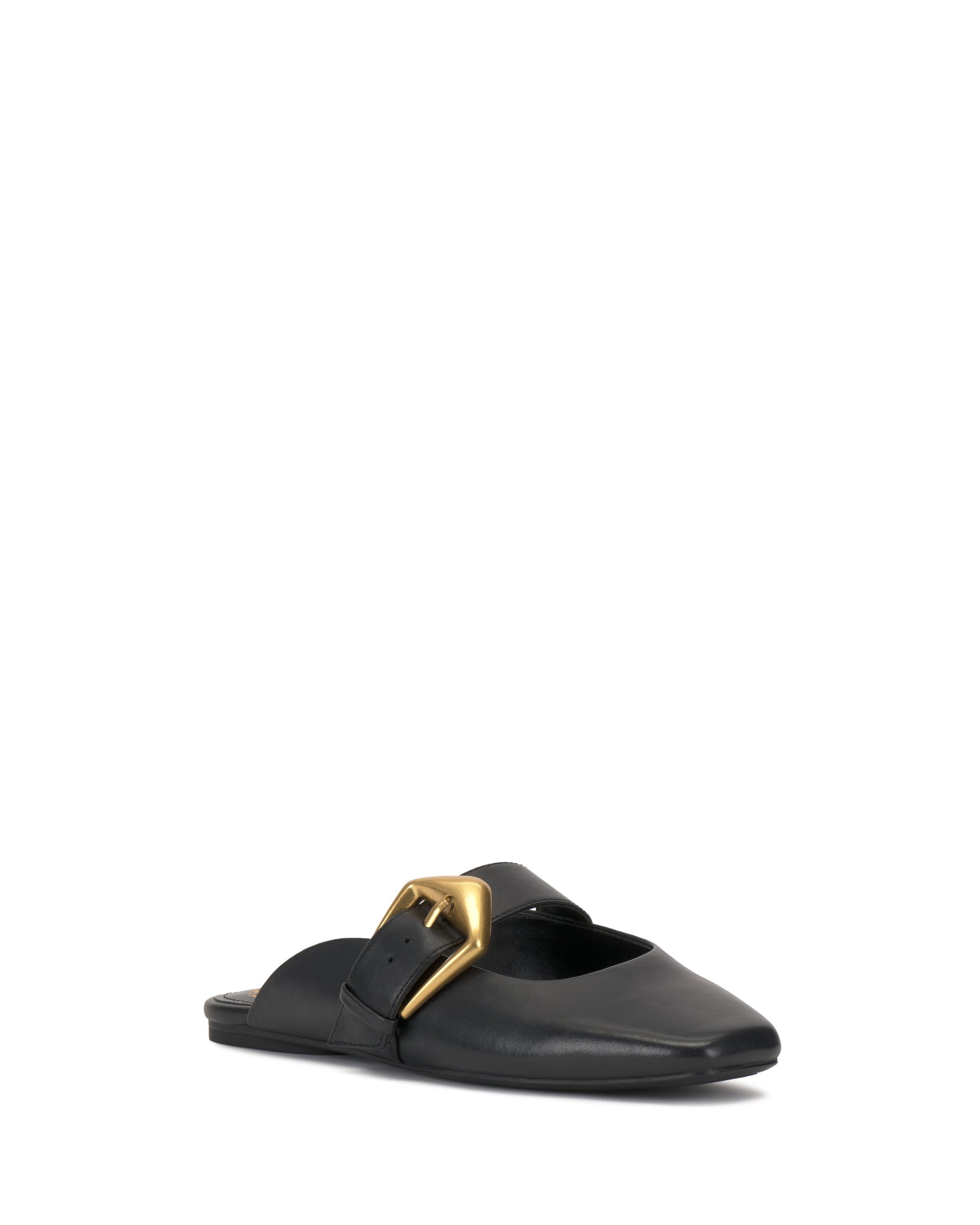 Vince Camuto Vellma Buckle Mule Black Leather