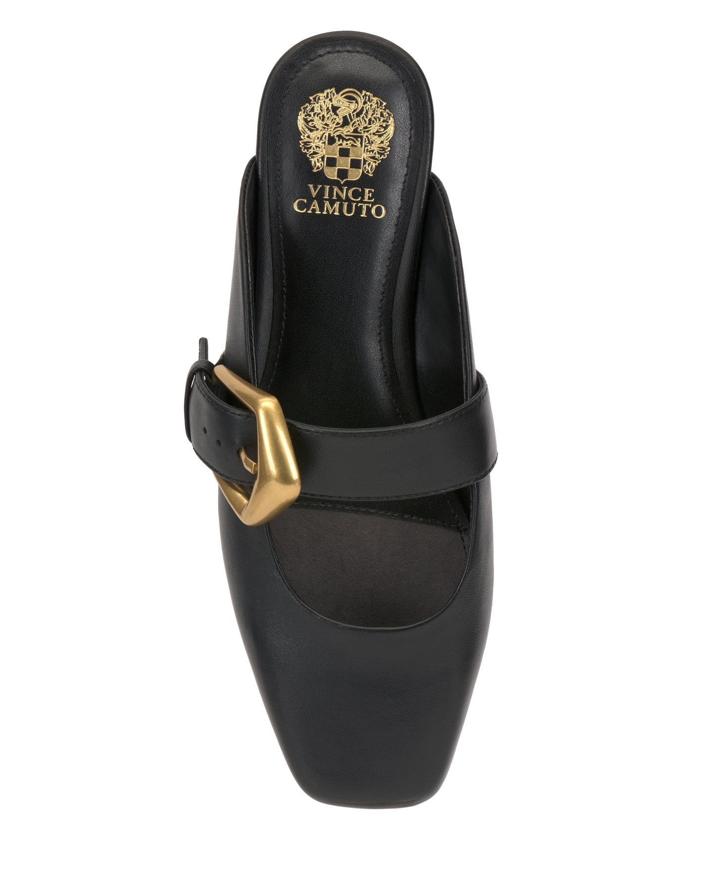Vince Camuto Vellma Buckle Mule Black Leather