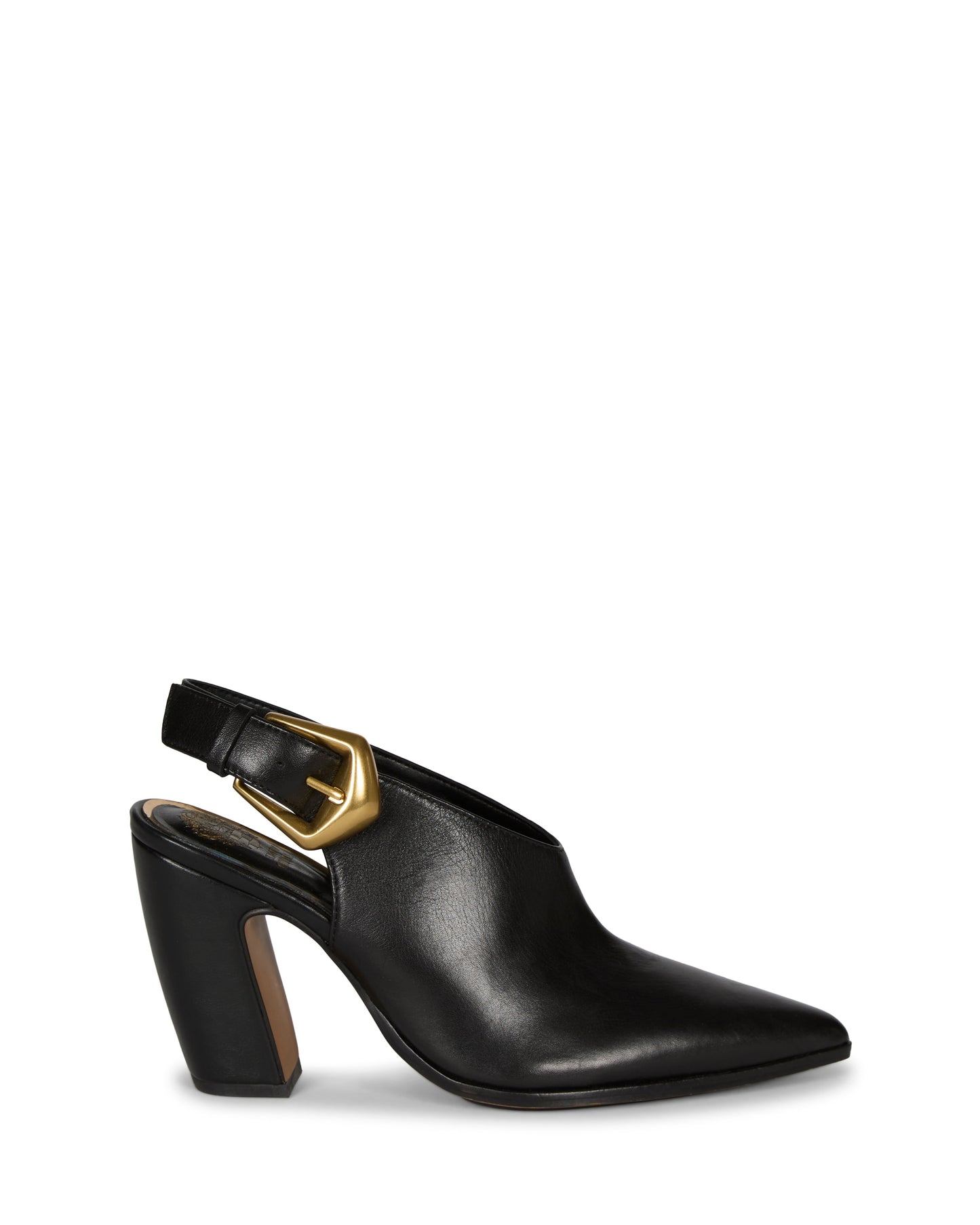 Vince Camuto Baylez Buckled Mule Black Leather