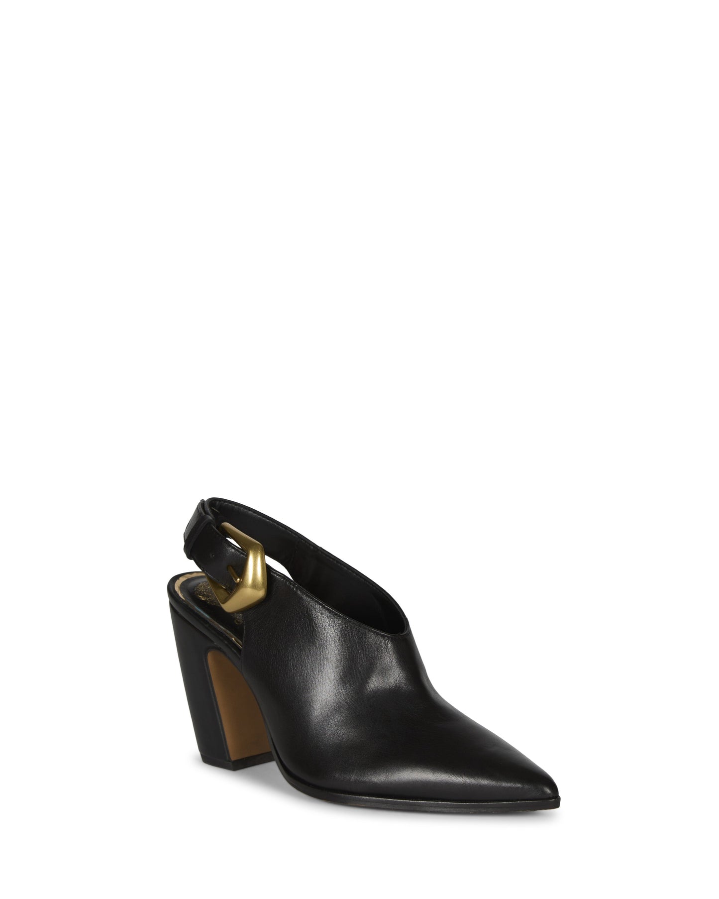 Vince Camuto Baylez Buckled Mule Black Leather