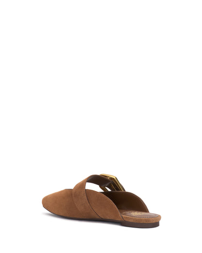 Vince Camuto Vellma Buckle Mule Burnt Sugar Suede