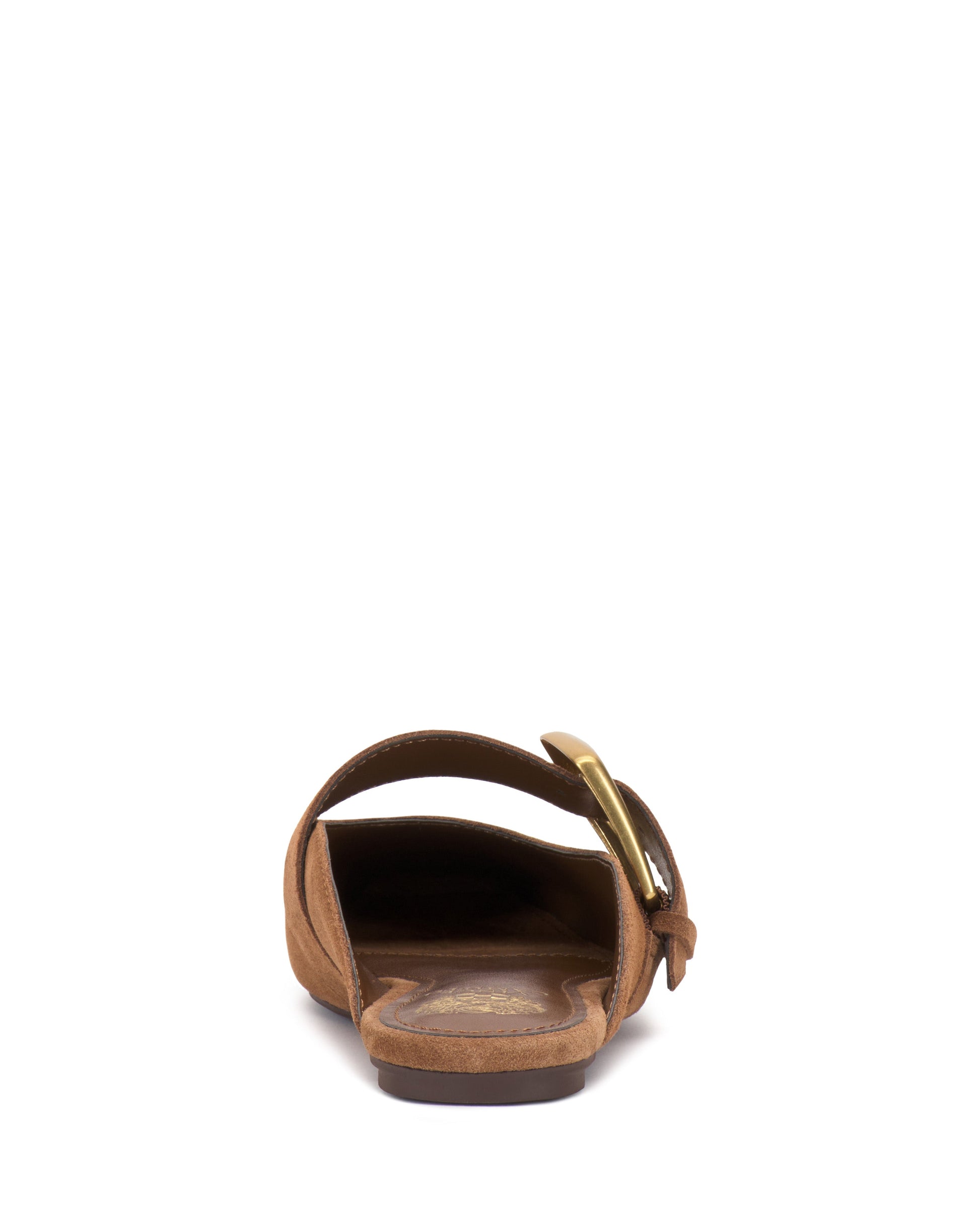 Vince Camuto Vellma Buckle Mule Burnt Sugar Suede