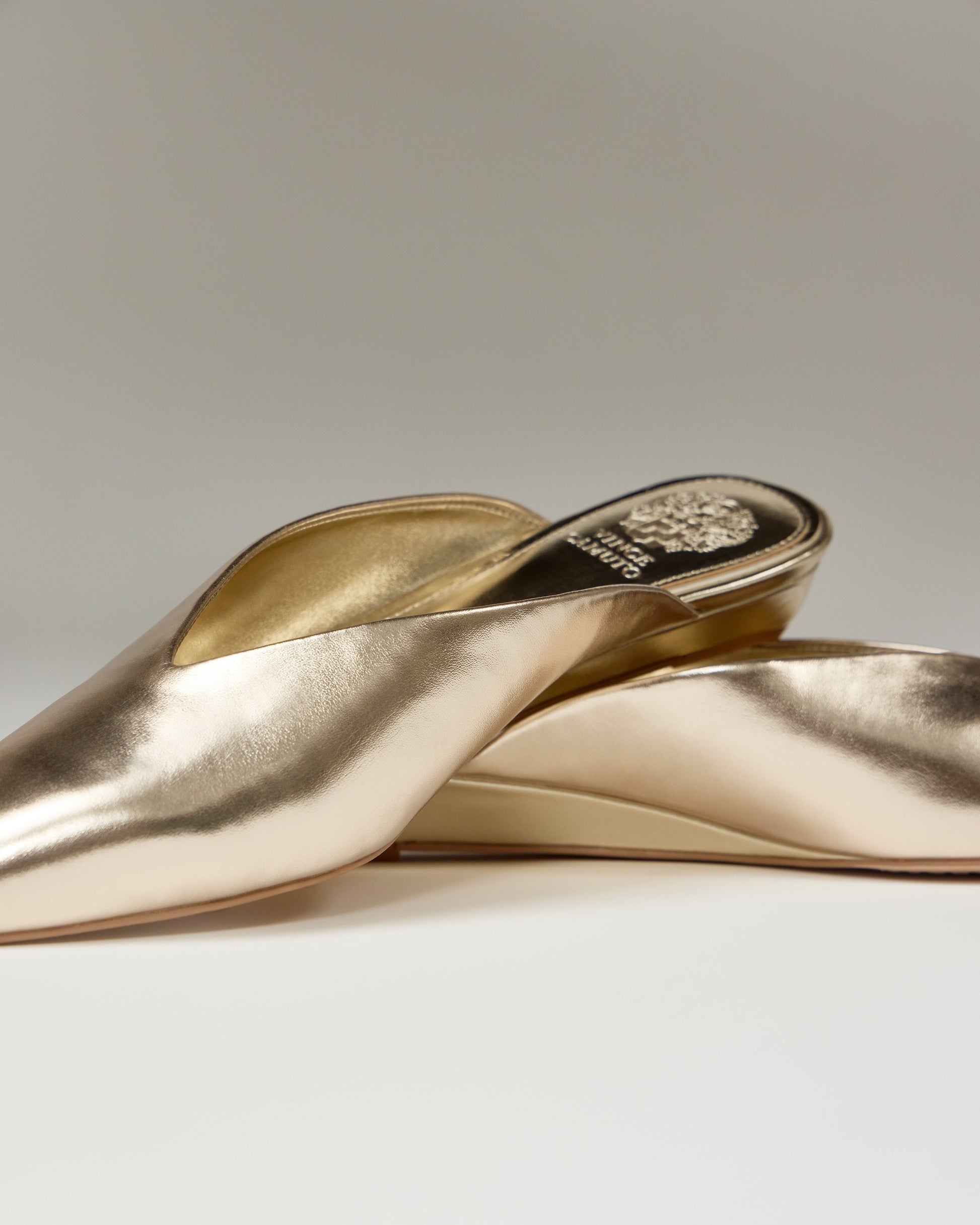 Vince Camuto Vinia Mule Egyptian Gold Metallic Leather