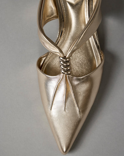 Vince Camuto Vanika Mule Egyptian Gold Metallic Leather
