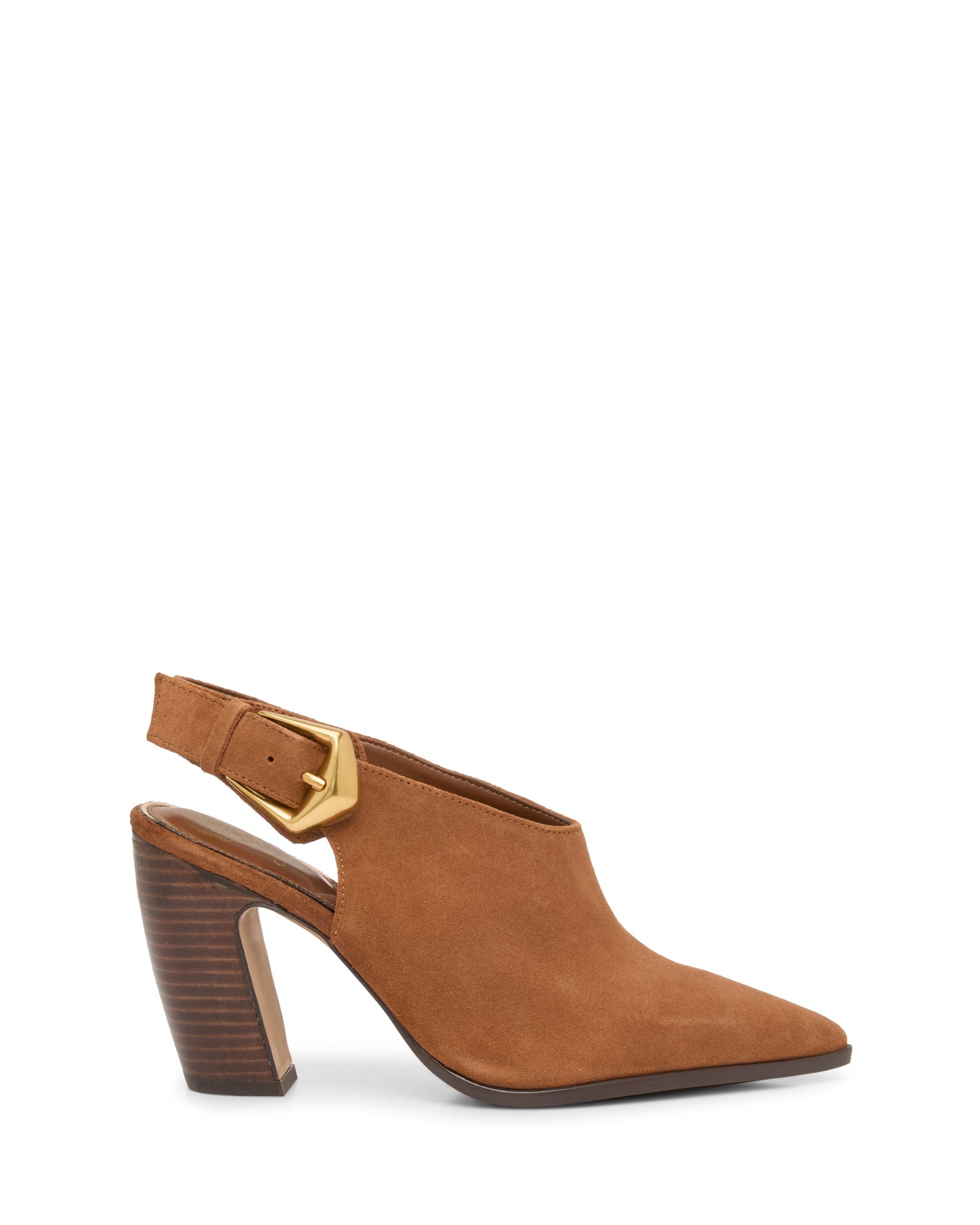 Vince Camuto Baylez Buckled Mule Burnt Sugar Suede