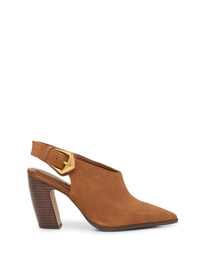 Vince Camuto Baylez Buckled Mule Burnt Sugar Suede