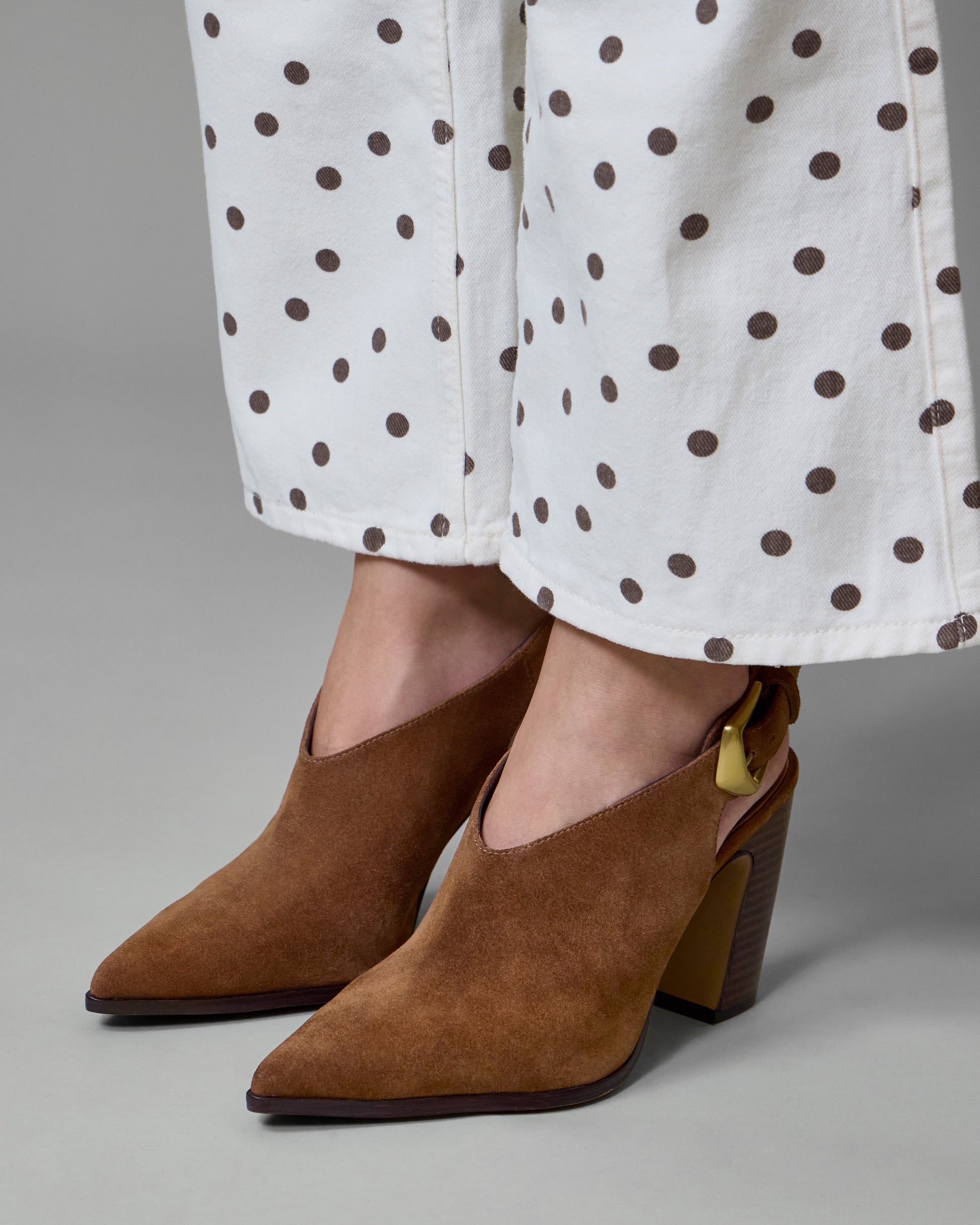 Vince Camuto Baylez Buckled Mule Burnt Sugar Suede