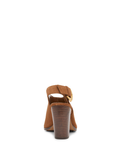 Vince Camuto Baylez Buckled Mule Burnt Sugar Suede