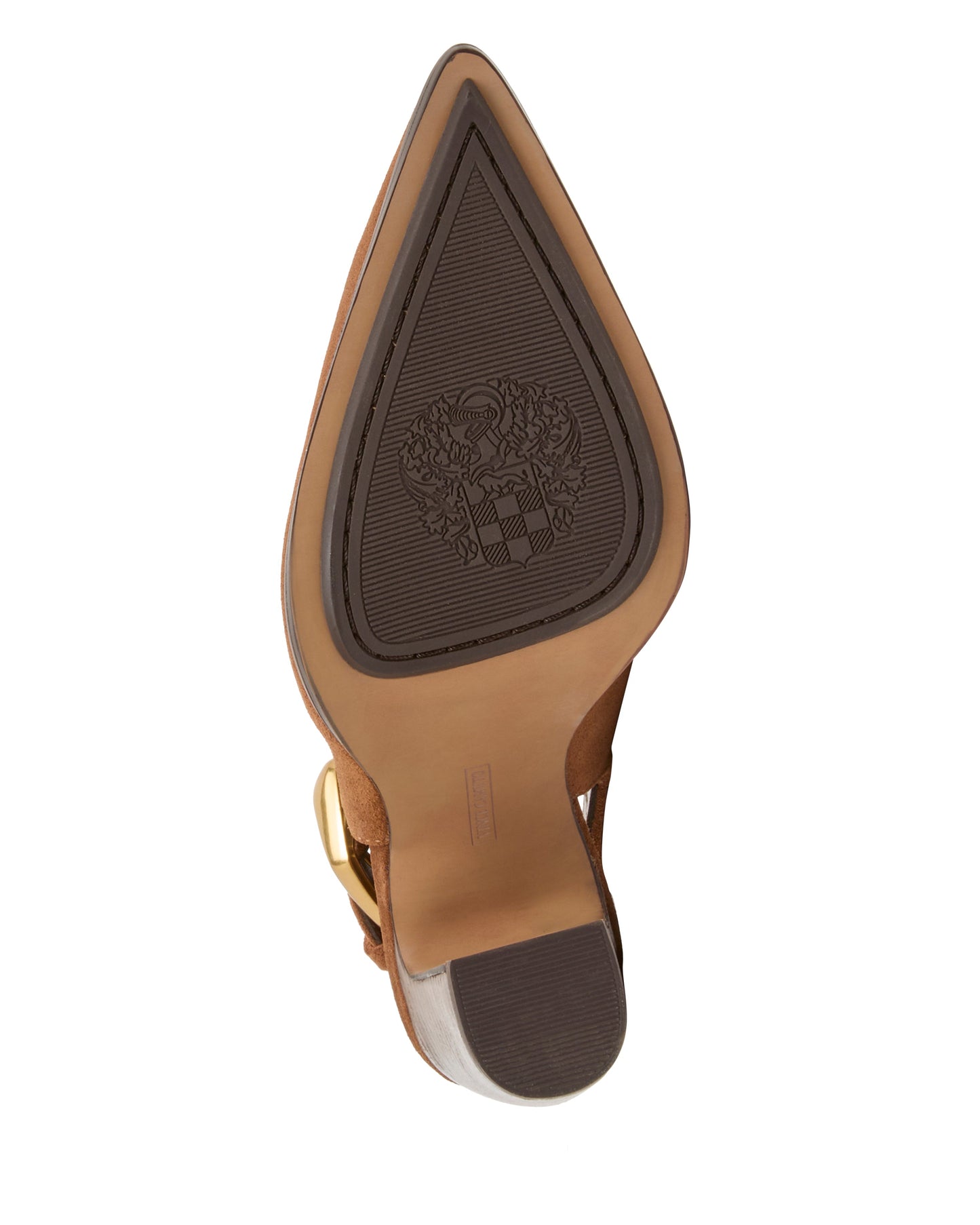 Vince Camuto Baylez Buckled Mule Burnt Sugar Suede