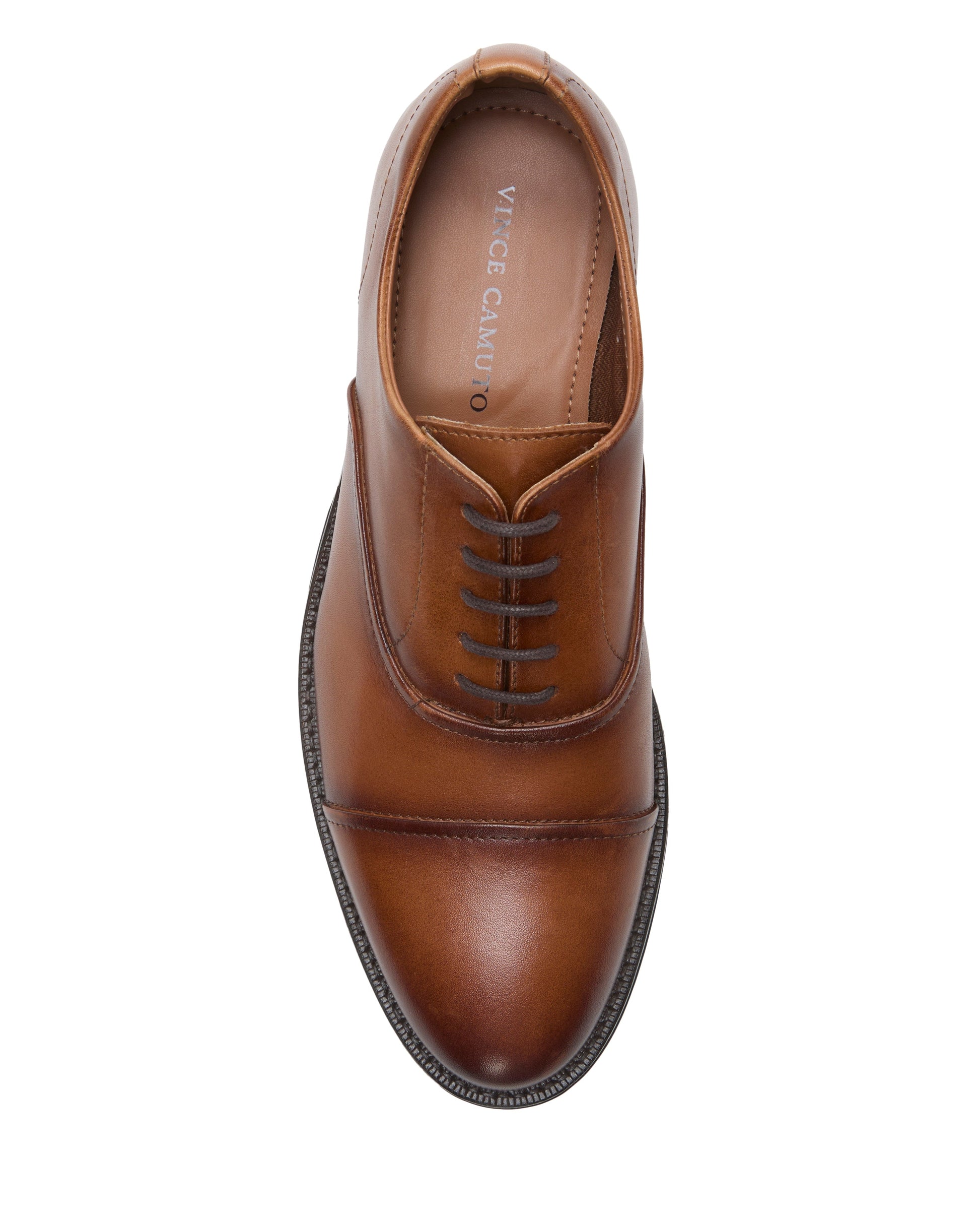 Vince Camuto Men's Urii Dress Oxford Saddle Brown Leather