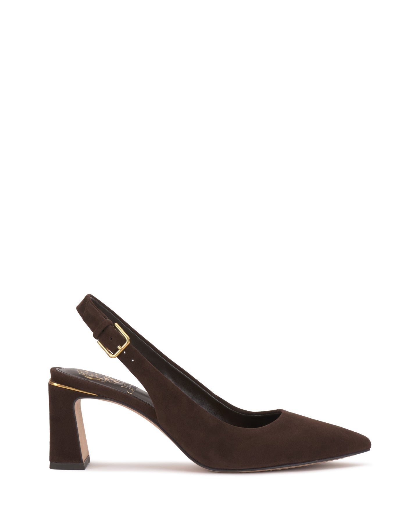Vince Camuto Hamden Buckle Slingback Brownie Suede