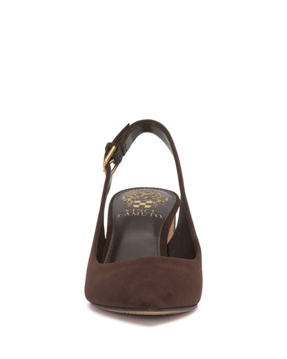 Vince Camuto Hamden Buckle Slingback Brownie Suede