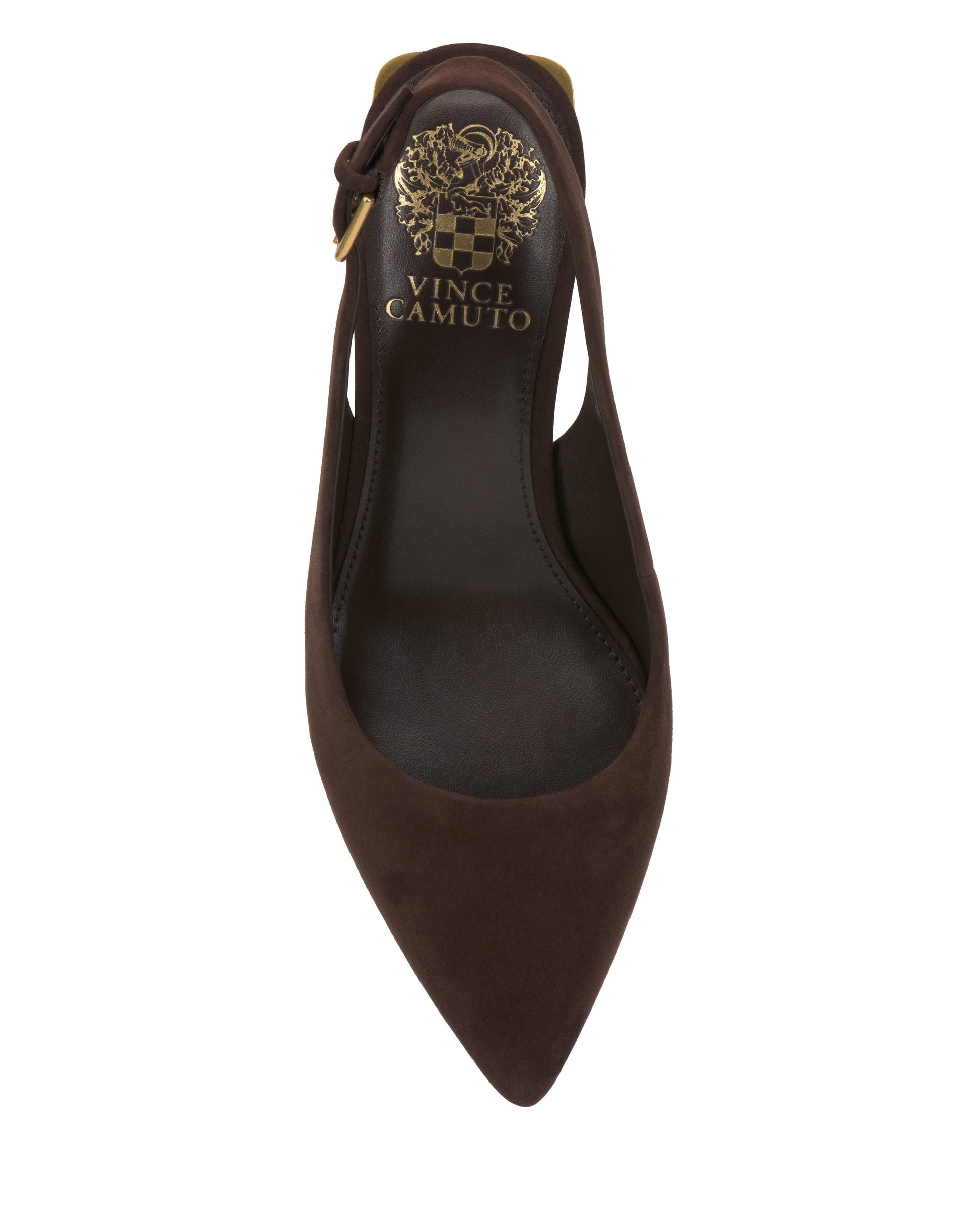 Vince Camuto Hamden Buckle Slingback Brownie Suede