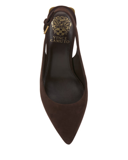 Vince Camuto Hamden Buckle Slingback Brownie Suede