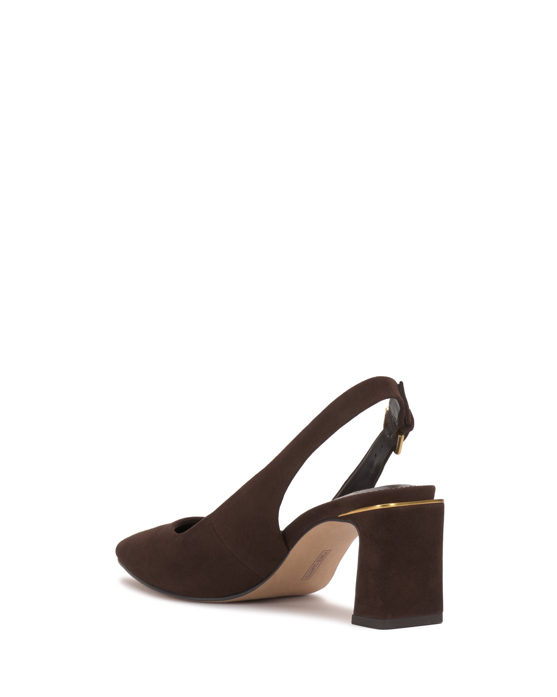 Vince Camuto Hamden Buckle Slingback Brownie Suede