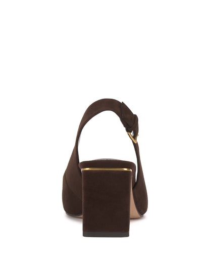 Vince Camuto Hamden Buckle Slingback Brownie Suede