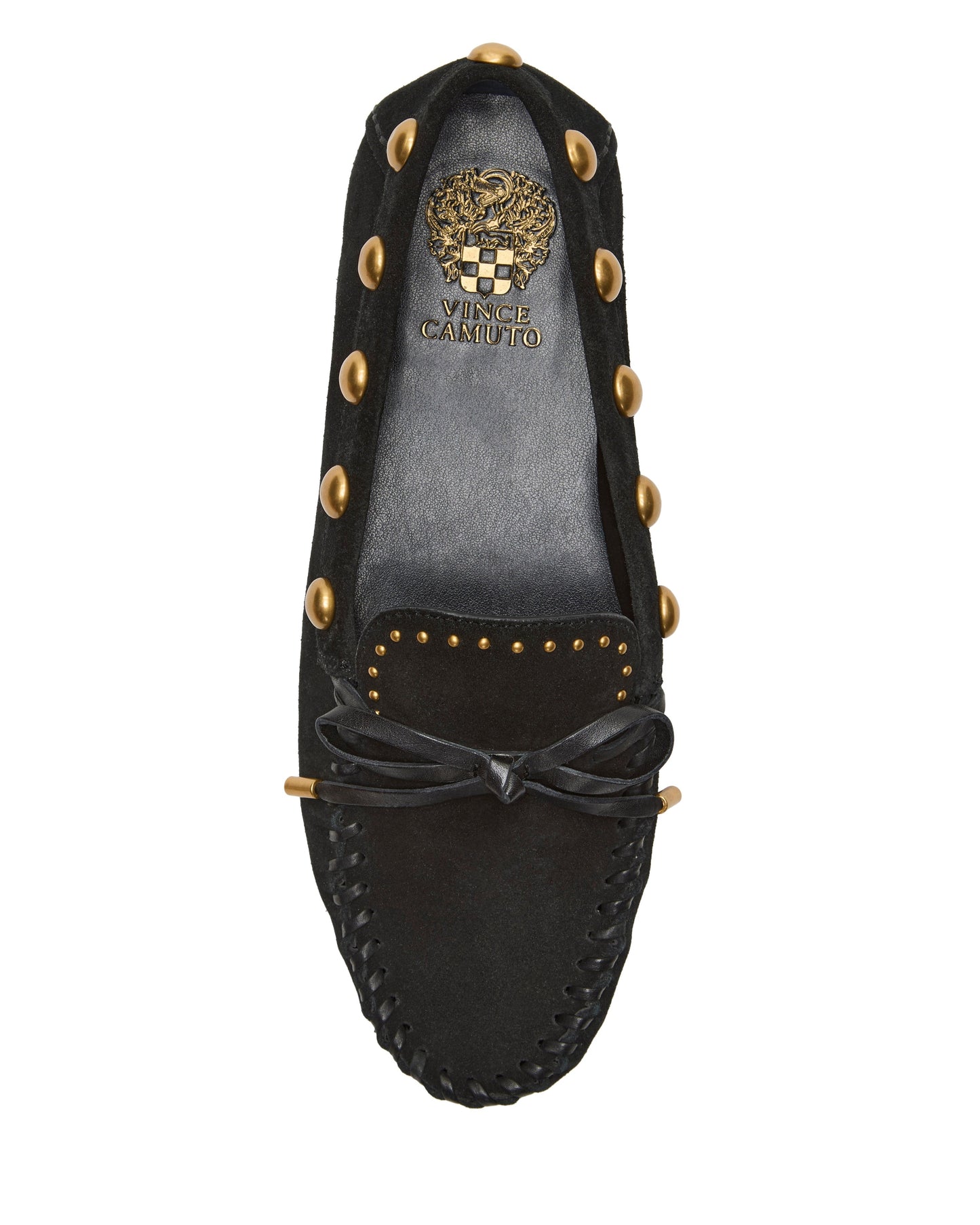 Vince Camuto Sennett Studded Mocassin Black Suede