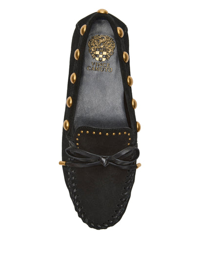 Vince Camuto Sennett Studded Mocassin Black Suede