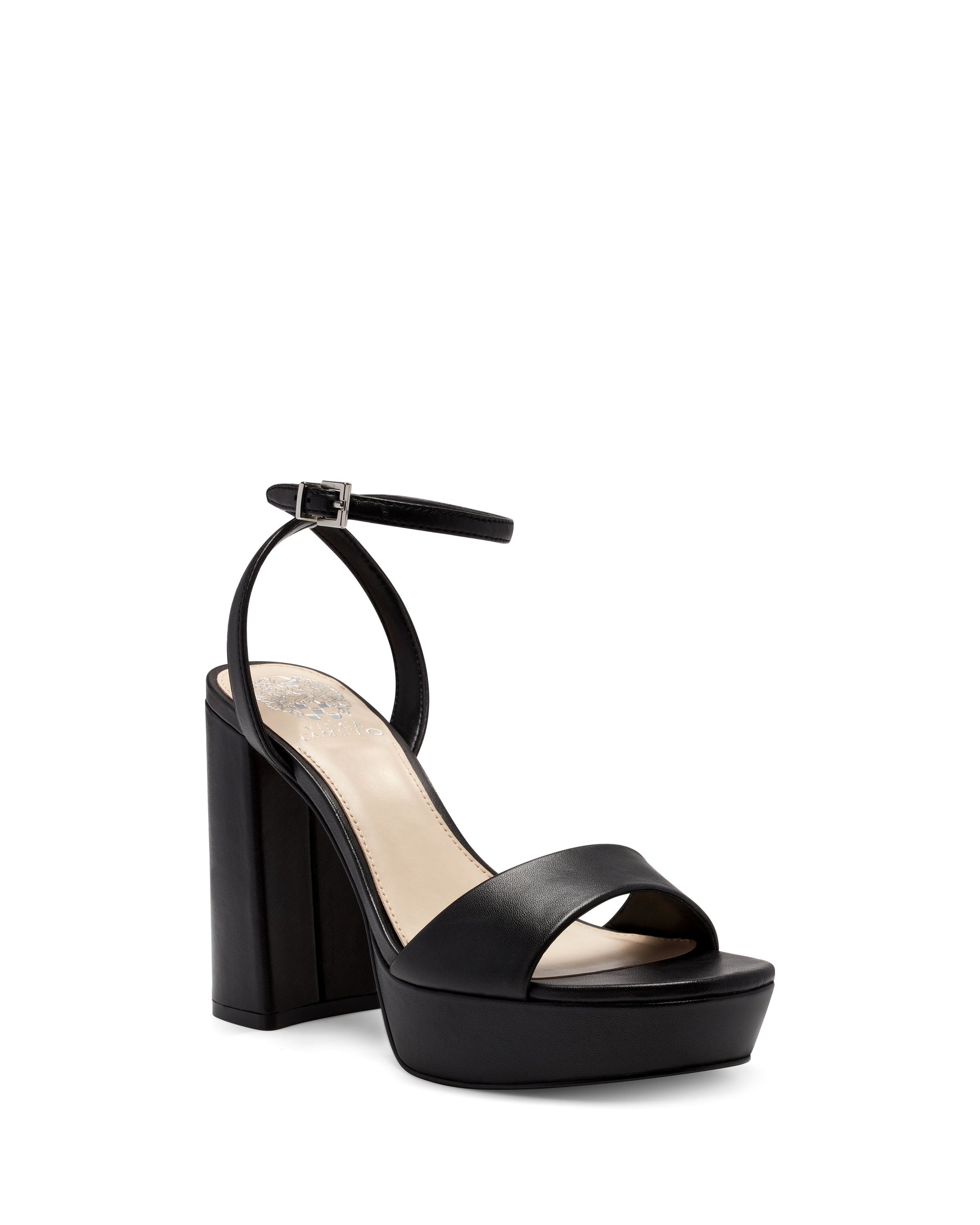 Vince Camuto Pendry Platform Sandal Black Leather