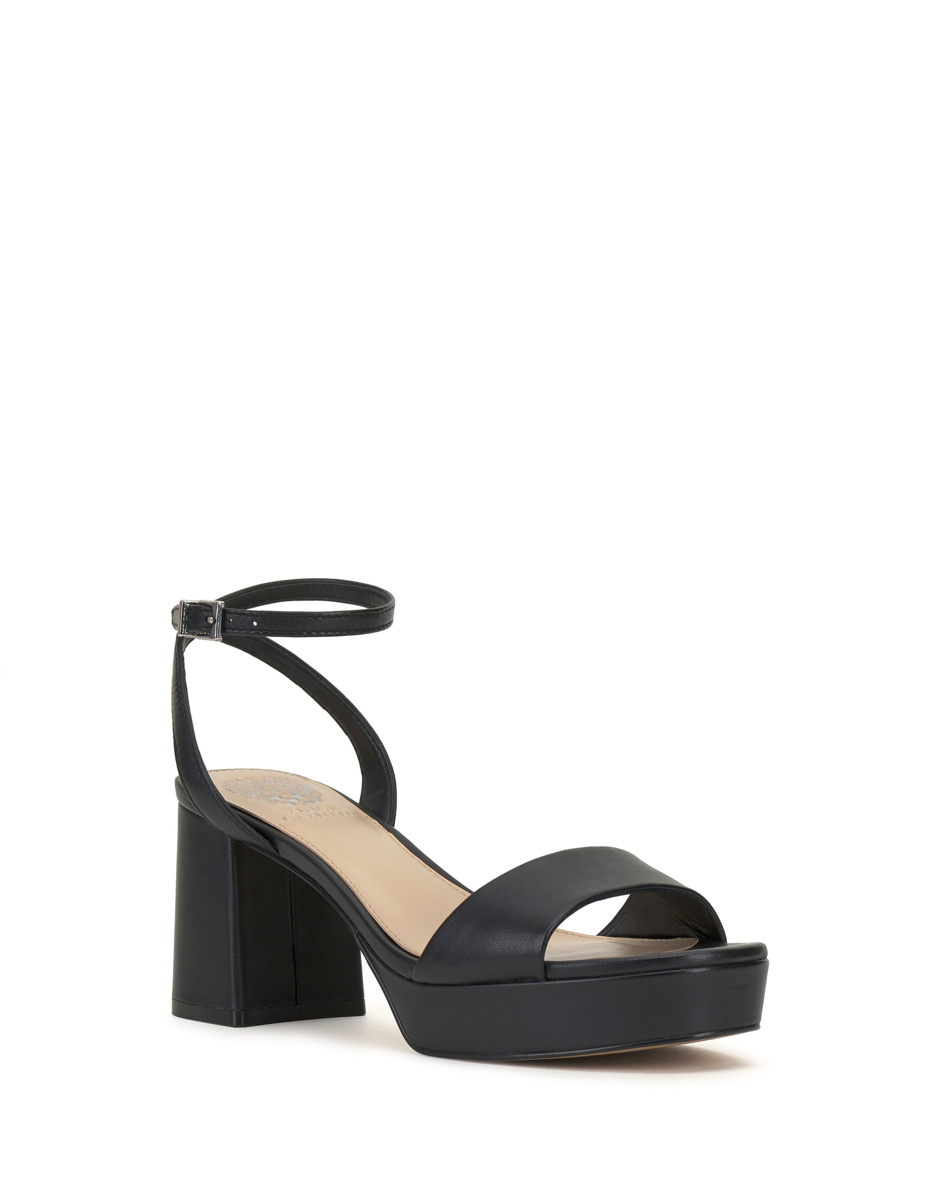 Vince Camuto Pendreya Platform Sandal Black Leather